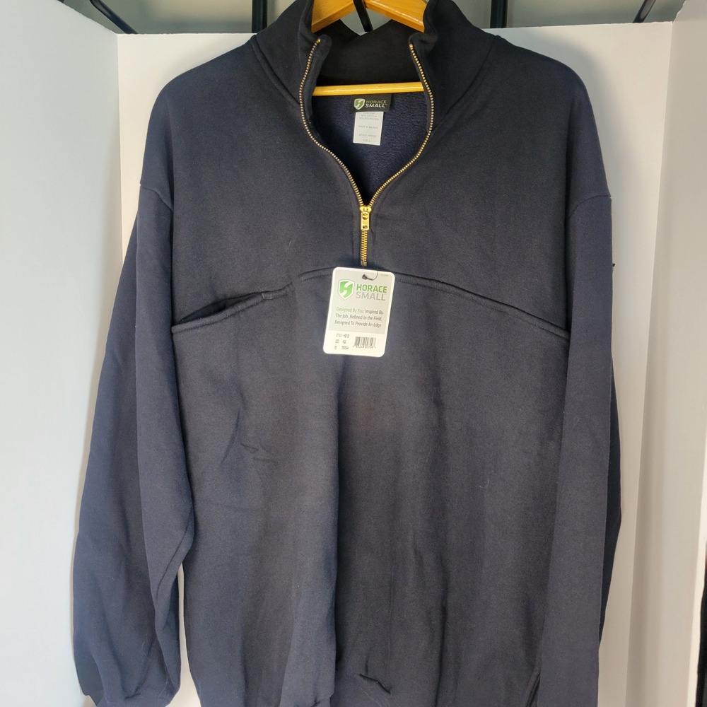 Horace Small Navy Blue Quarter Zip Job Shirt Tactical Fleece Pullover HS5122 L